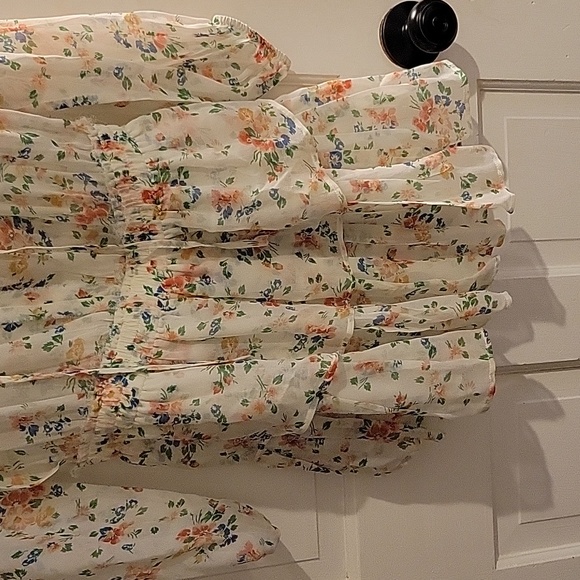 Loveshackfancy popover mini dress floral confetti Medium - Picture 9 of 14